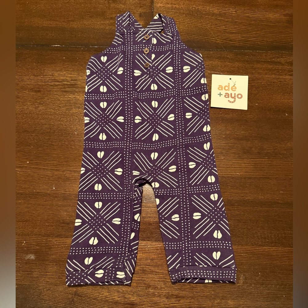 Black History Month Ade & Ayo Purple Geometric Newborn Romper